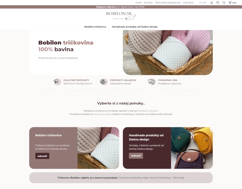 ClickEshop referencie - internetový obchod tričkovina Bobilon