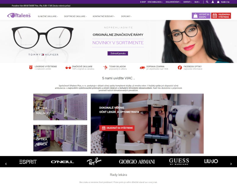 ClickEshop referencie - očná optika, predaj okuliarov a ich doplnkov