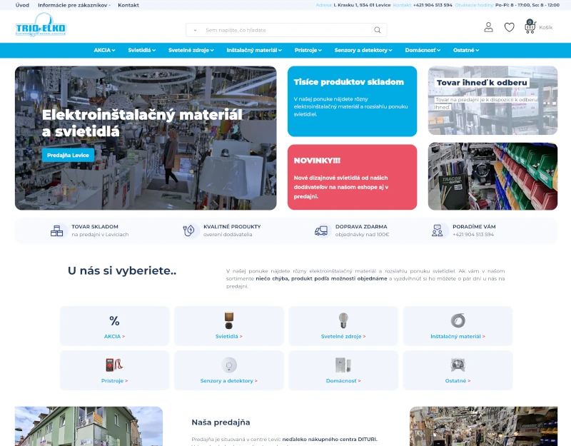 ClickEshop referencie - Elektroinštalačný materiál a svietidlá