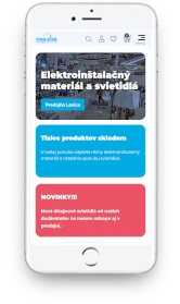 ClickEshop referencie - Mobilná verzia Elektroinštalačný materiál a svietidlá