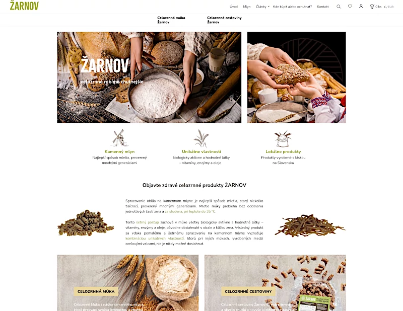 ClickEshop referencie - Objavte zdravé celozrnné produkty ŽARNOV